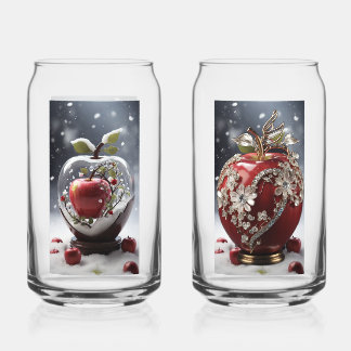 Winter Serenade: Crystal Flower Heart Apple Can Glass