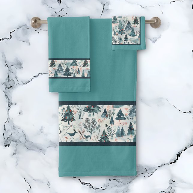 Winter Serenity Forest Bath Towel Set (Creator Uploaded)