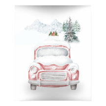 Winter Serenity: Snowy Mountain Landscape with Car