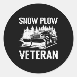 Winter Service Snow Plow Veteran Retired Funny Sno Classic Round Sticker
