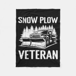 Winter Service Snow Plow Veteran Retired Funny Sno Fleece Blanket