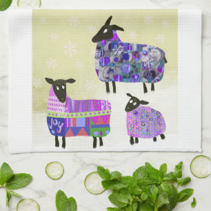 Winter Sheep Kitchen Tea Towel