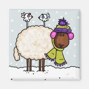 winter sheep magnet
