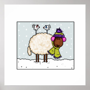 winter sheep poster