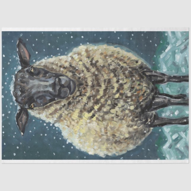 Winter Sheep Tissue Paper (Front)