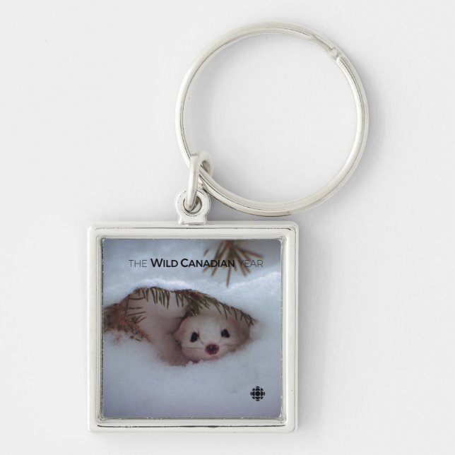 Winter - Short-Tailed Weasel Key Ring (Front)