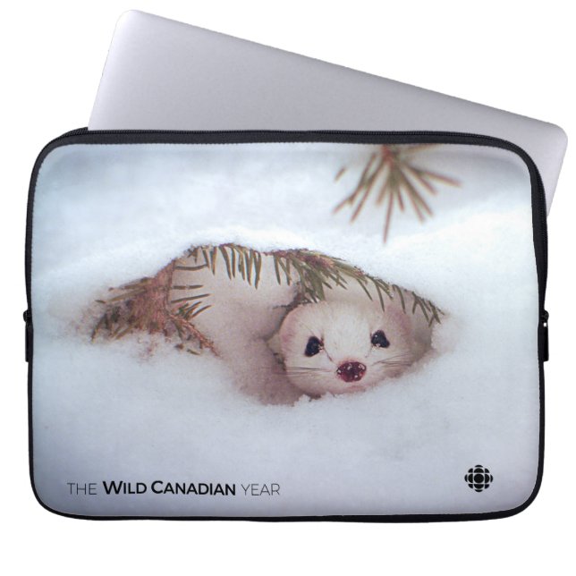 Winter - Short-Tailed Weasel Laptop Sleeve (Front)