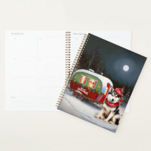 Winter Siberian Husky Caravan Christmas Adventure Planner