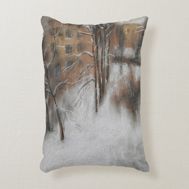 Winter Silence by the Window Decorative Cushion (Front(Vertical))