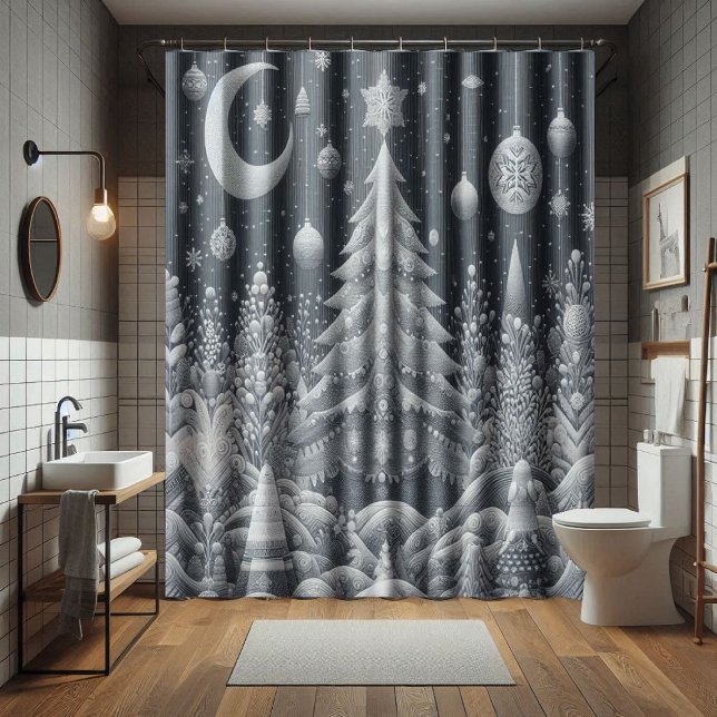 Winter Silver Shower Curtain (Creator Uploaded)