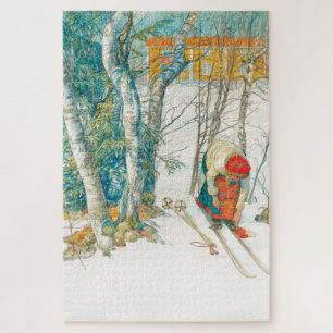 Winter Ski by Carl Larsson Jigsaw Puzzle