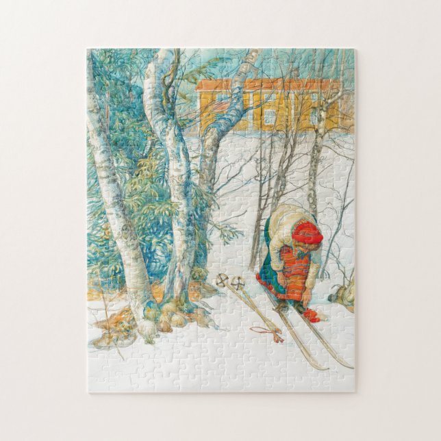 Winter Ski by Carl Larsson Jigsaw Puzzle (Vertical)