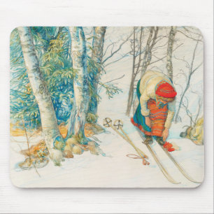 Winter Ski by Carl Larsson Mouse Pad