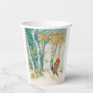 Winter Ski by Carl Larsson Paper Cups
