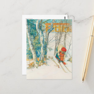 Winter Ski by Carl Larsson Postcard