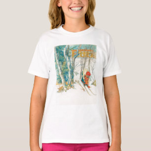 Winter Ski by Carl Larsson T-Shirt