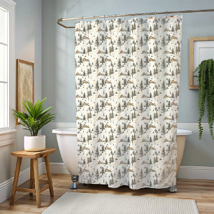 Winter Ski Lodge Shower Curtain