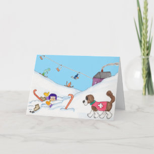 Winter - Ski Rescue Holiday Card