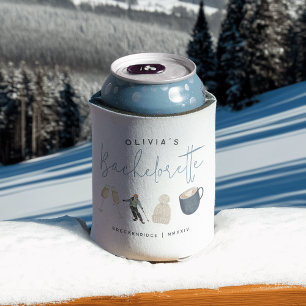 Winter Ski Resort Personalised Bachelorette Party Can Cooler