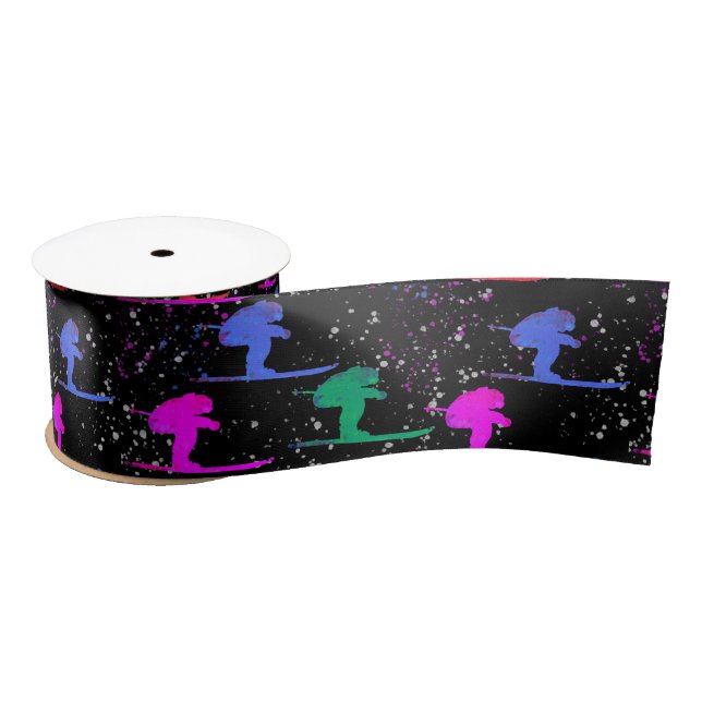 WINTER SKIER SATIN RIBBON (Spool)