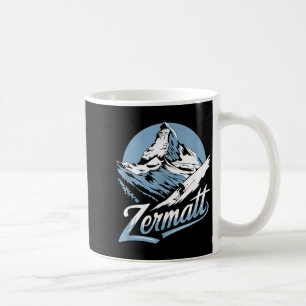 Winter skiing adventure zermatt mountain ski fun coffee mug