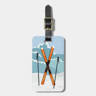 Winter Skiing custom luggage tag