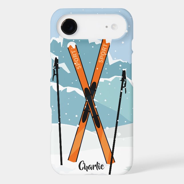 Winter Skiing custom name phone cases (Back)