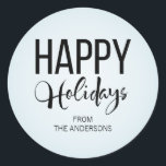 Winter Skiing Happy Holidays Sticker<br><div class="desc">Personalise the custom text above. You can find additional coordinating items in our "Winter Skiing" collection.</div>