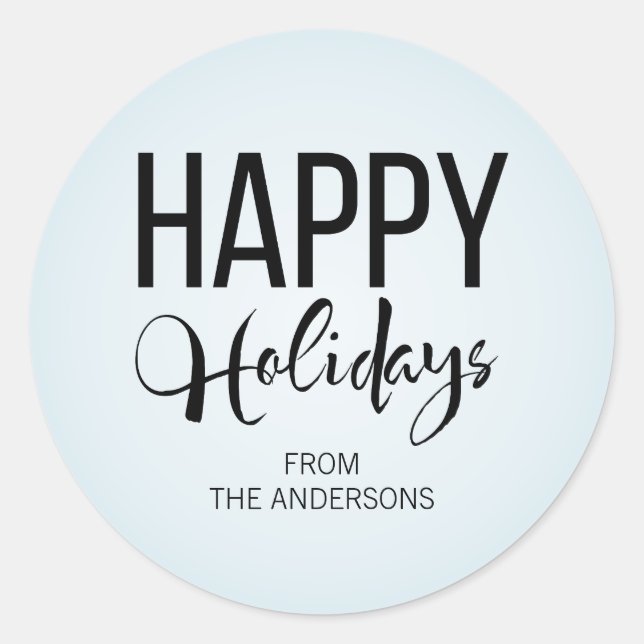 Winter Skiing Happy Holidays Sticker (Front)