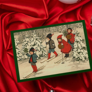 Winter Skiing Holiday Card