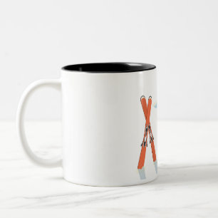 Winter Skiing Quote – Mountain Adventure Design Two-Tone Coffee Mug