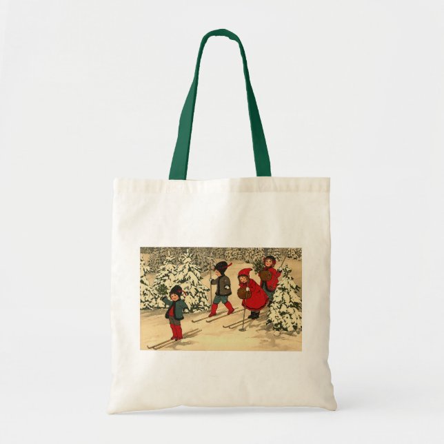 Winter Skiing Tote Bag (Front)