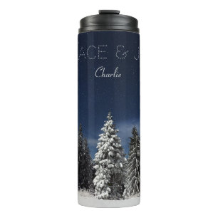 Winter Sky custom name & text tumbler