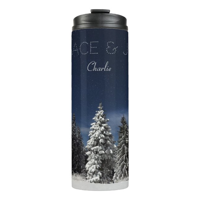 Winter Sky custom name & text tumbler (Front)