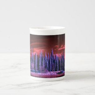 winter sky purple bone china mug