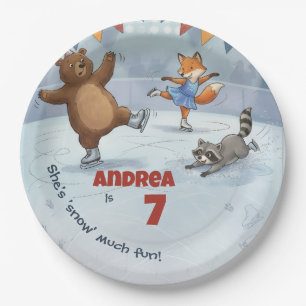 Winter Slapstick Ice Skating Birthday paperplate P Paper Plate