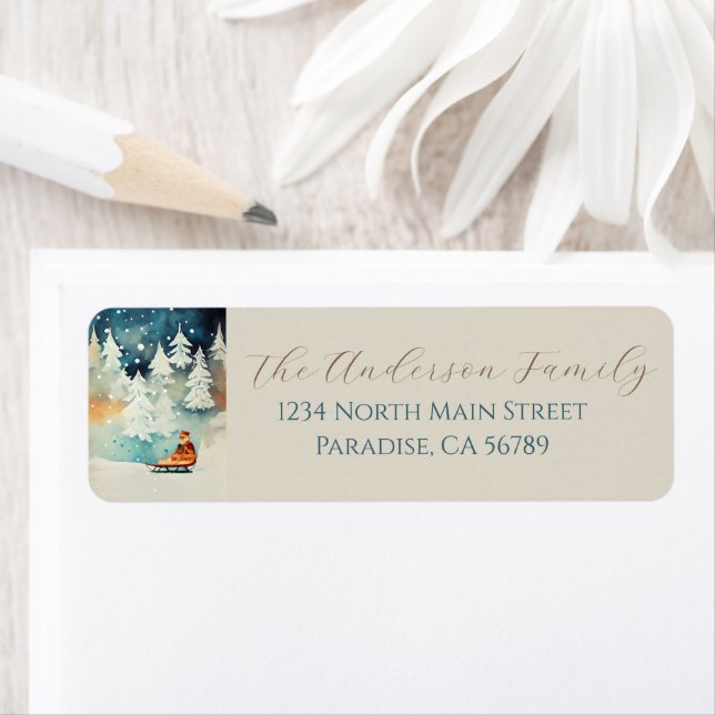 Winter Sled Return Address labels (Insitu)