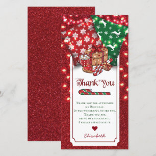 Winter Sleepover Birthday Personalised Thank You Card