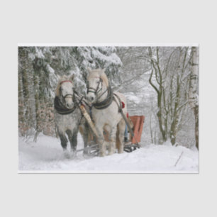 Winter Sleigh Ride Colour Image Tissue Paper