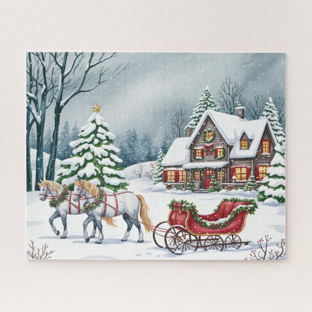 Winter Sleigh Ride Jigsaw Puzzle (Horizontal)
