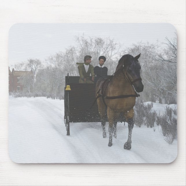 Winter Sleigh Ride Mouse Pad (Front)