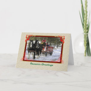 Winter Sleigh Ride, Seasons Greetings Holiday Card