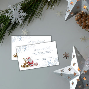Winter Sleigh Santa Diaper Raffle Baby Shower  Enclosure Card