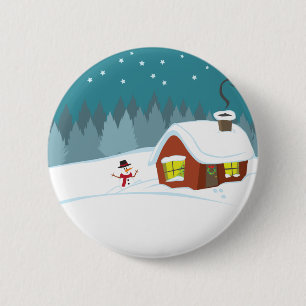 Winter Snow 6 Cm Round Badge