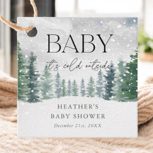 Winter Snow Baby It's Cold Outside Baby Shower Favour Tags