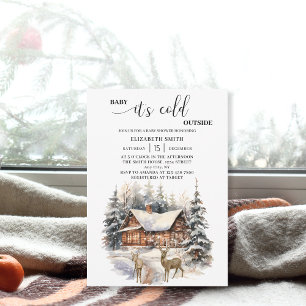 Winter Snow Baby It's Cold Outside Baby Shower Invitation