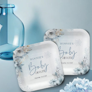Winter Snow Baby It's Cold Outside Baby Shower Paper Plate