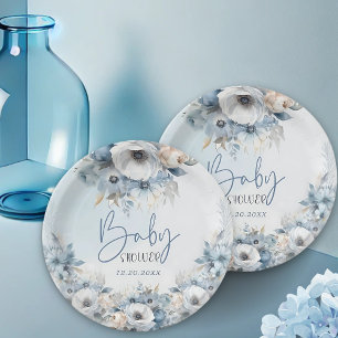 Winter Snow Baby It's Cold Outside Baby Shower Paper Plate