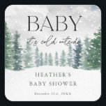 Winter Snow Baby It's Cold Outside Baby Shower Square Sticker<br><div class="desc">Winter Snow Baby It's Cold Outside Baby Shower Stickers</div>