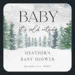 Winter Snow Baby It's Cold Outside Baby Shower Square Sticker<br><div class="desc">Winter Snow Baby It's Cold Outside Baby Shower Stickers</div>